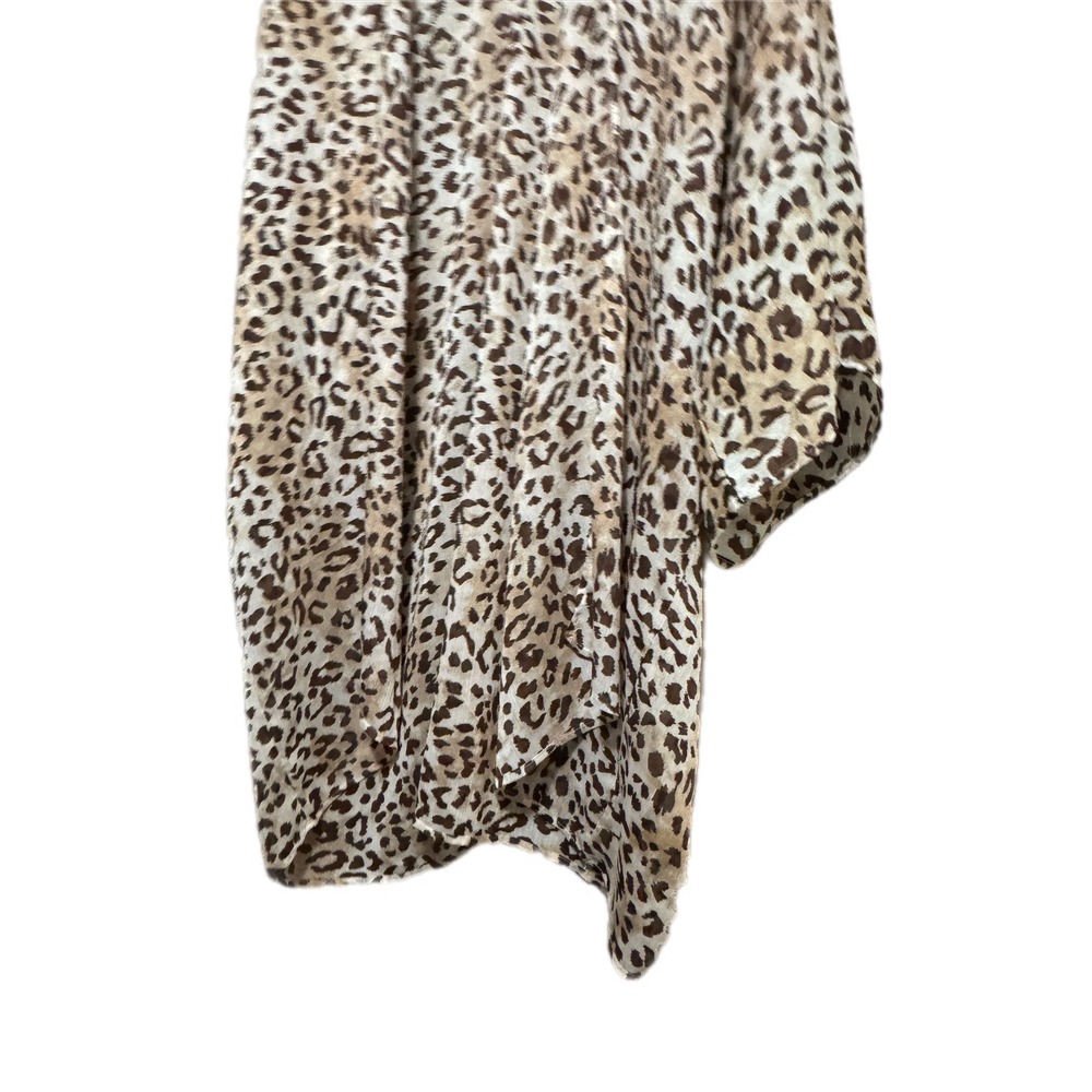 Aerie Leopard Print Kimono Women One Size Brown Excellent Animal Wrap Coverup - Picture 3 of 6